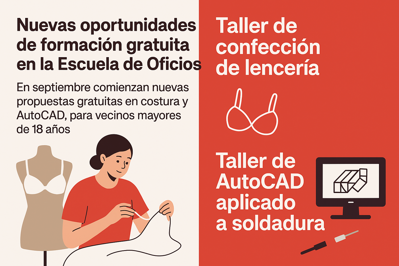 talleres gratuitos Escuela de Oficios Godoy Cruz